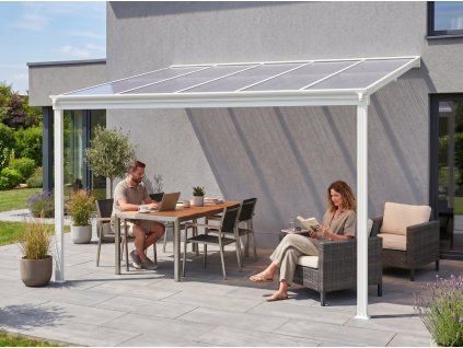 Hliníková pergola LANITPLAST WALL 33 FSX bílá + čirý PC