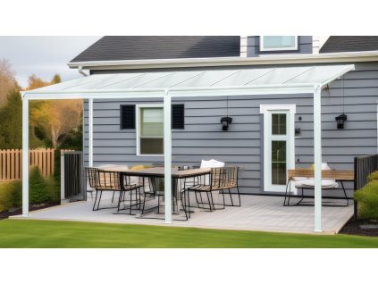 Hliníková pergola LANITPLAST WALL 43 FSX bílá + čirý PC