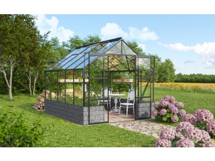 Skleník VITAVIA CASSANDRA 8300 čiré sklo 3 mm černý