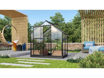 Skleník VITAVIA VENUS 2500 čiré sklo 3 mm černý
