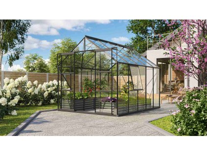 Skleník VITAVIA URANUS 8300 čiré sklo 3 mm černý