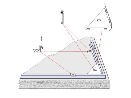 Kotvící sada do betonu pro kovové zahradní domky