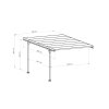Carport TRIGANO JARDIN MISTRAL WALL kovový přístřešek 298 x 509 x 227