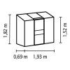 Skleník VITAVIA IDA 1300 čiré sklo 3 mm černý