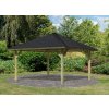 Zahradní altán KARIBU HOLM 1 68829 s černým střešním šindelem