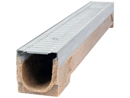 odvodnovaci polymerbetonovy zlab bielbet a15 pozinkovana mriz 1000 x 130 x 130 mm