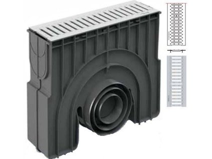 24082 sberna plastova vpust technodrain neo 150h a15 s pozinkovanou mrizi 500 x 200 x 445 mm