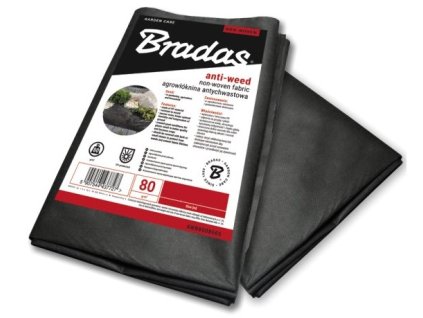 Netkaná mulčovacia textília BRADAS 80 g/m² čierna 1,6 x 10 m