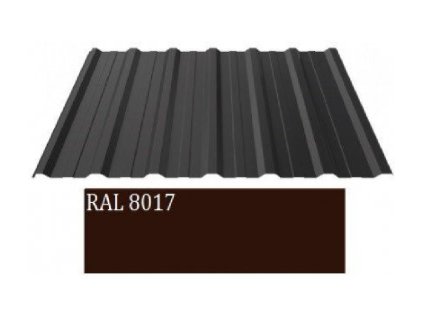 Plechová krytina trapézový plech Blachotrapez T18 Plus 0,5 RAL 8017 1,5 m