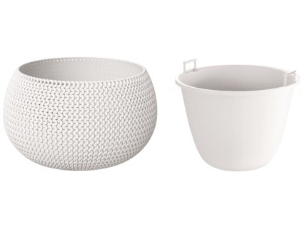Kvetináč s vkladom SPLOFY BOWL 29 cm biela