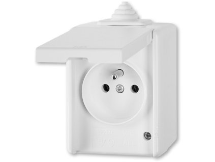 zasuvka jednonasobna praktik ip44 s ochrannym kolikem a vickem bila