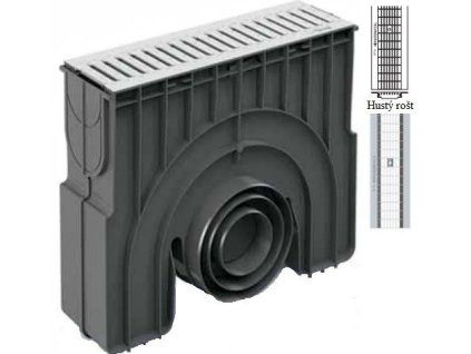 81549 sberna plastova vpust technodrain neomax 150h b125 s litinovou mrizi 500 x 204 x 454 mm