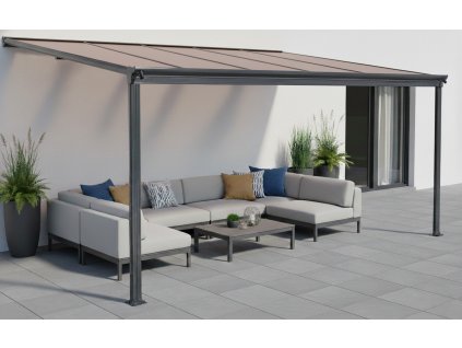 Hliníková pergola LANITPLAST WALL 33 antracit + bronz PC