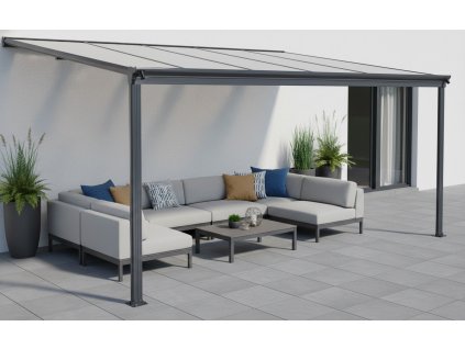Hliníková pergola LANITPLAST WALL 33 antracit + číry PC