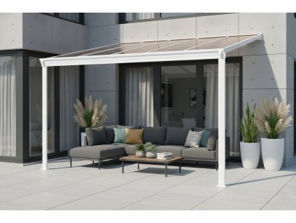 Hliníková pergola LANITPLAST WALL 33 biela + bronz PC