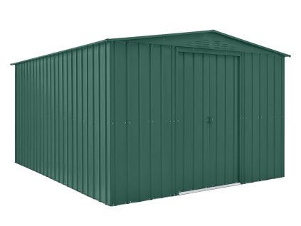 87691 11 kovovy zahradni domek globel 1012 se stresnim oknem zeleny