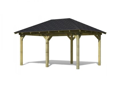 Záhradný altán KARIBU PERIDA 68825 s čiernym strešným šindľom