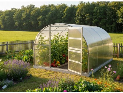Skleník KYKLOP2 3 x 4 m PC 4 mm strieborný