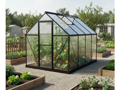 Skleník SARANA 6 x 8 PC 4 mm čierny