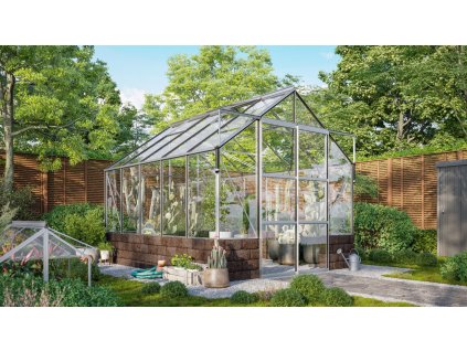 Skleník VITAVIA CASSANDRA 8300 číre sklo 3 mm strieborný