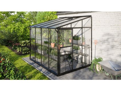 Skleník VITAVIA IDA 5200 číre sklo 3 mm + PC 6 mm čierny
