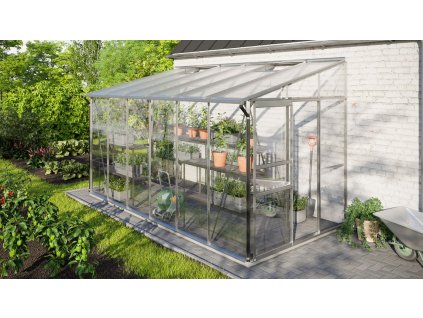 Skleník VITAVIA IDA 7800 číre sklo 3 mm + PC 6 mm strieborný