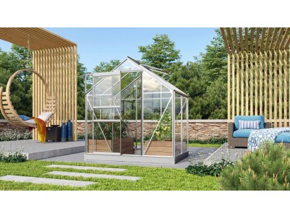 Skleník VITAVIA VENUS 2500 číre sklo 3 mm strieborný