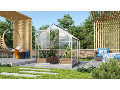 Skleník VITAVIA VENUS 3800 číre sklo 3 mm strieborný