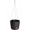 Plastové závesné kvetináče Rato Round W hnedá Ø 25,6 cm
