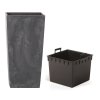 Kvetináč s vkladom URBI SQUARE BETON EFFECT 32,5 cm antracit