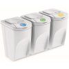 Sada 3 odpadkových košov SORTIBOX 3 x 35 l biela