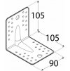 Uholník KP 2 s prelisom 105 x 105 x 90 x 2,5 mm pozinkovaný 1 ks