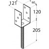 Pätka stĺpa PS 120U 121 x 120 x 60 x 4 mm pozinkovaná 1 ks