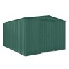 87691 11 kovovy zahradni domek globel 1012 se stresnim oknem zeleny