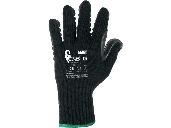 cxs amet antivibracni rukavice cerna 10