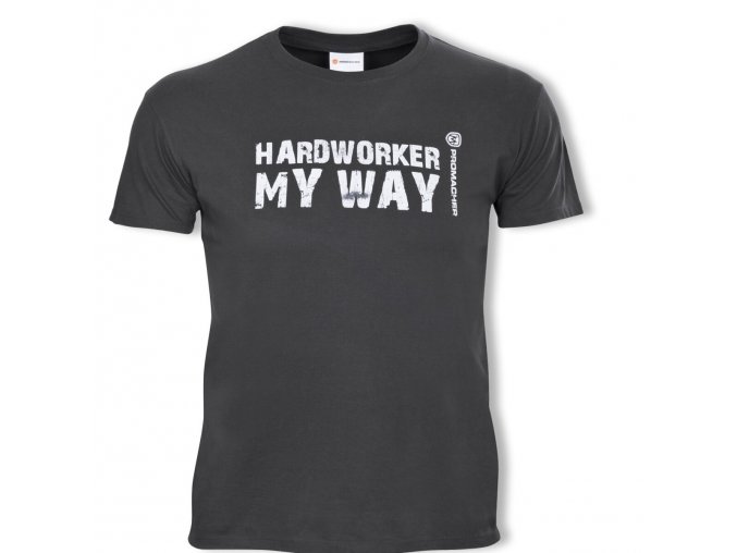 prom hardworker t shirt grey triko sede