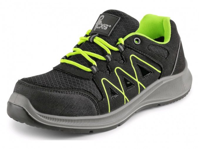 CXS TEXLINE VUKA S1P, poltopánka, čierno-zelená