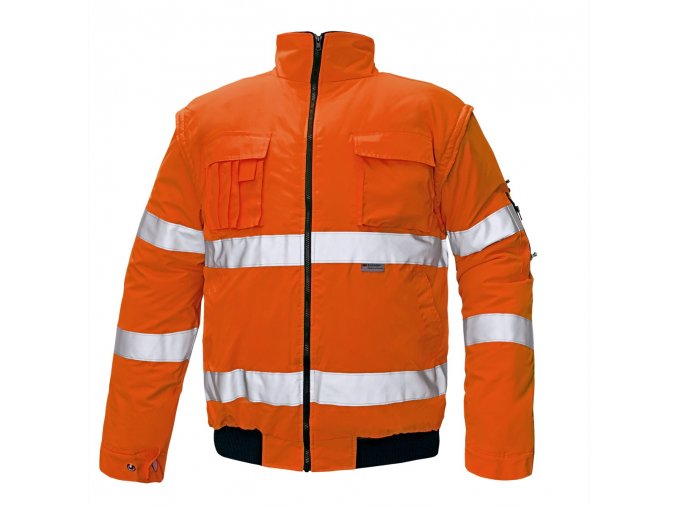 CLOVELLY PILOT reflexná bunda 2v1 oranžová