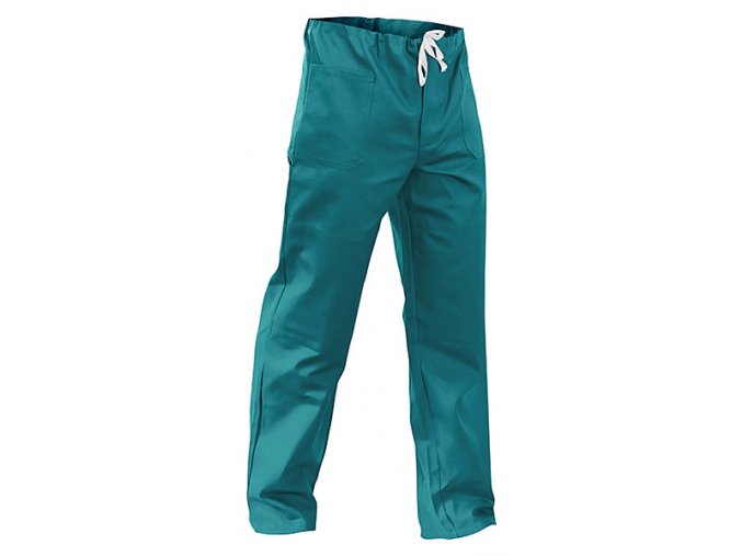 Monterkové kalhoty do pasu pánské zelené