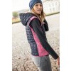 Dámska prešívaná vesta JN767 ružový melír / antracitový melír