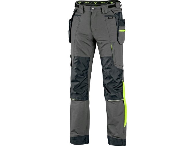 CXS NAOS Nohavice pánske, šedo-čierne, HV žlté doplnky