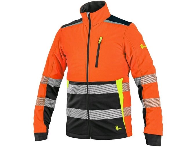 cxs benson panska vystrazna bunda softshell oranzova cerna m