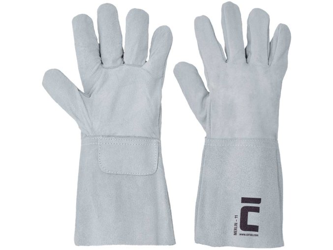 cerva merlin celokozene svarecske rukavice mel syro