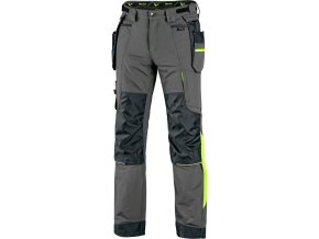 CXS NAOS Nohavice pánske, šedo-čierne, HV žlté doplnky