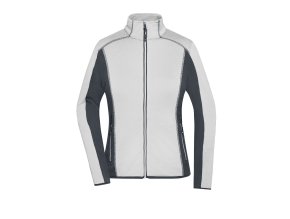 James & Nicholson Dámska strečová fleecová mikina JN783 biela/sivá