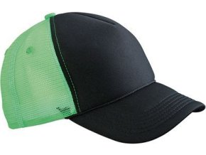 MB6550 - Retro sieťovaná čiapka so šiltom čierno-zelená