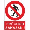 Tabulka - Průchod zakázán!  / plast A4