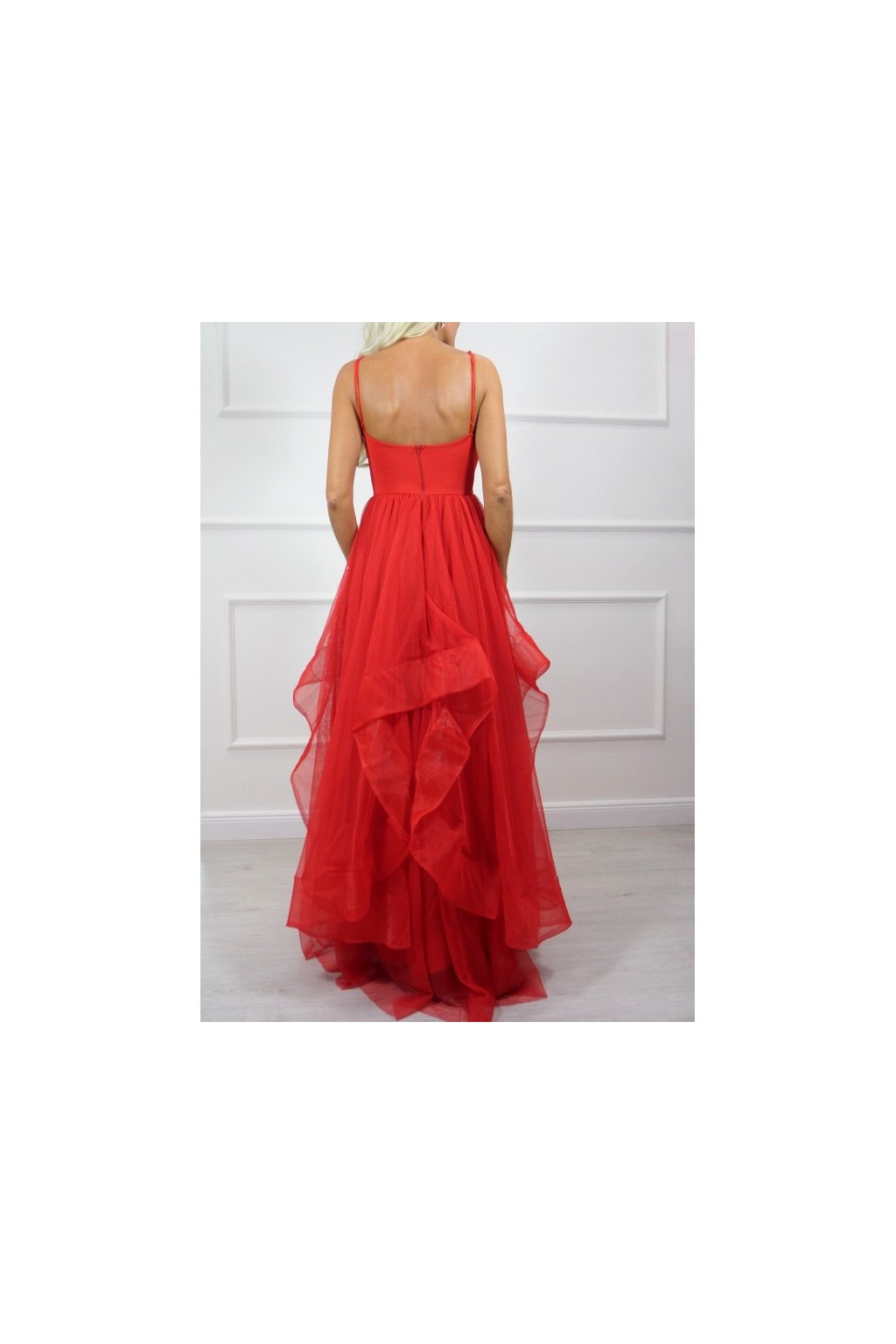 Sheryl - dámske dlhé spoločenské šaty - červené - Noradresses