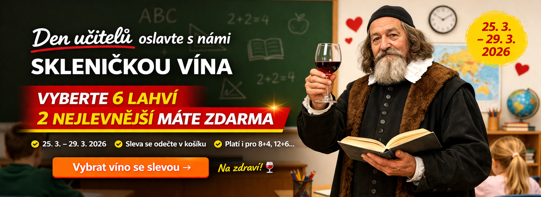 4+2 lahve vína ke dni učitelů