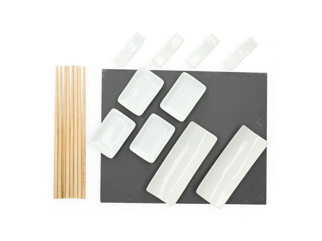 17430 3 stone sushi serving set multicolor 30x24 cm 1